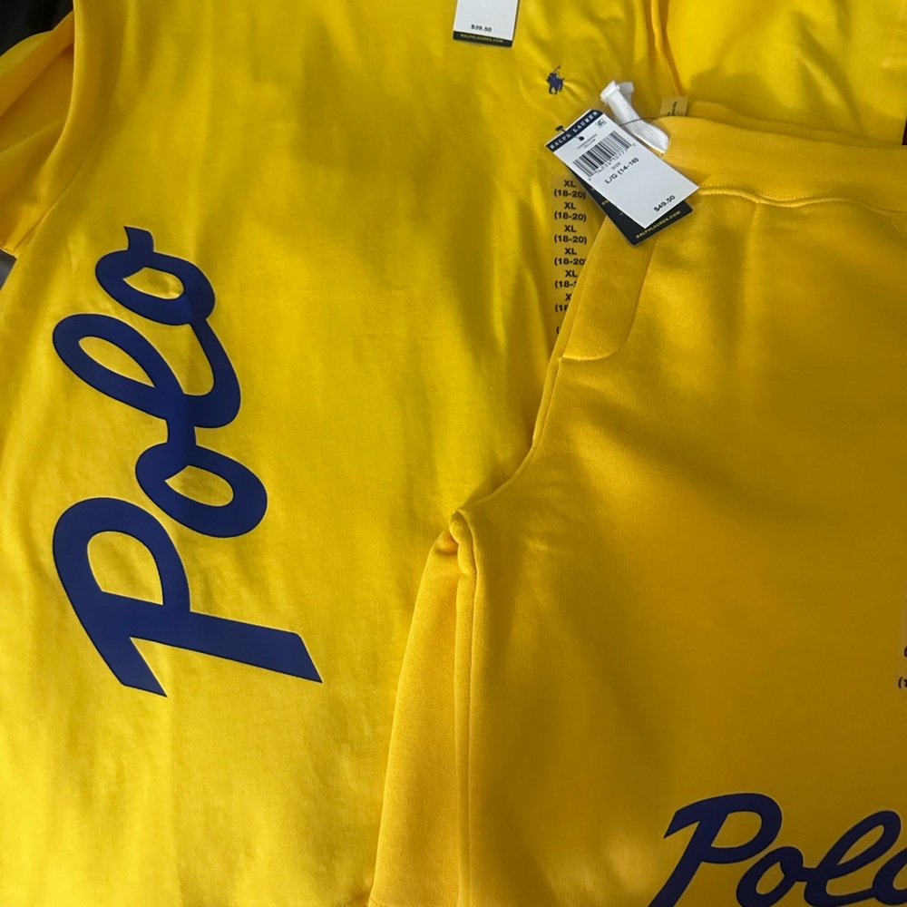Ralph Lauren Yellow Tee with Blue Logo